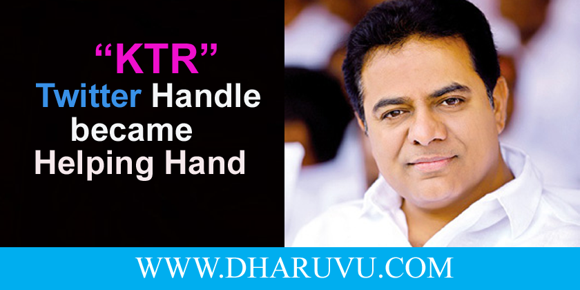 minister ktr twitter handle became helping hand www dharuvu com minister ktr twitter handle became